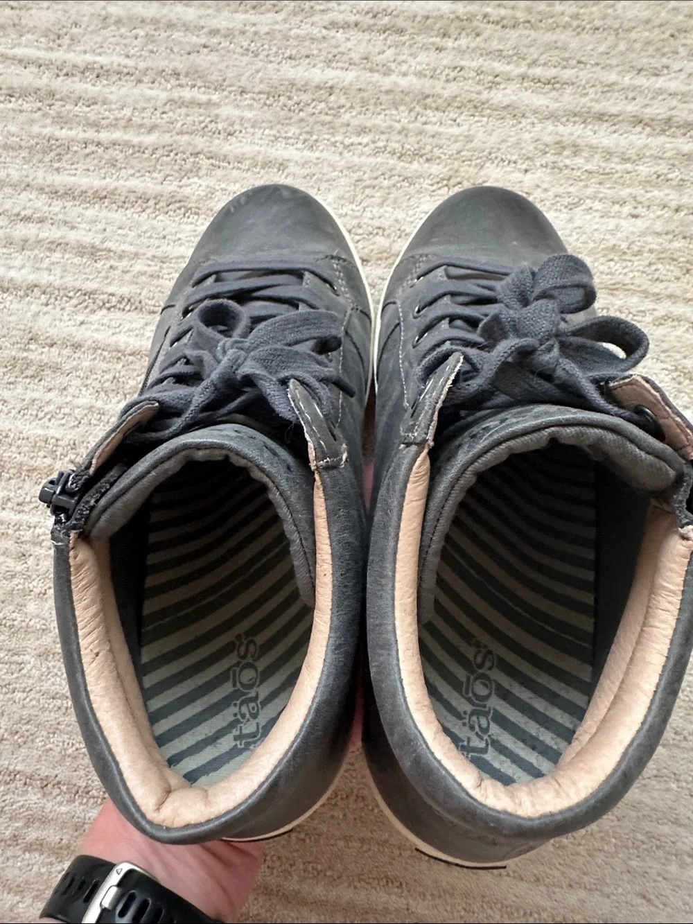 Taos Winner High Top Womens Leather Sneakers WNR-14003 Steel Gray Size 10